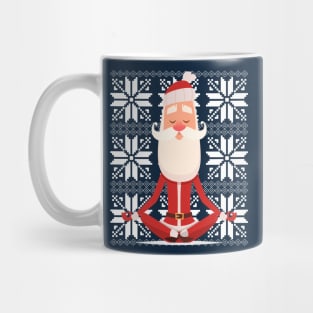 Yoga Santa meditating Ugly Christmas Sweater Design Mug